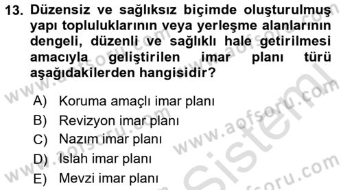 CBS Standartları ve Temel Mevzuat Dersi 2018 - 2019 Yılı 3 Ders Sınav Soruları 13. Soru