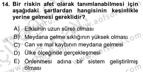 CBS Standartları ve Temel Mevzuat Dersi 2018 - 2019 Yılı 3 Ders Sınav Soruları 14. Soru