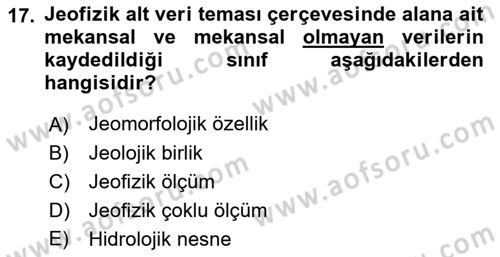 CBS Standartları ve Temel Mevzuat Dersi 2018 - 2019 Yılı 3 Ders Sınav Soruları 17. Soru