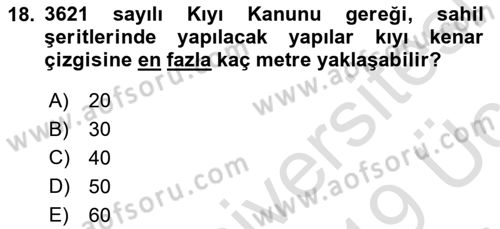 CBS Standartları ve Temel Mevzuat Dersi 2018 - 2019 Yılı 3 Ders Sınav Soruları 18. Soru