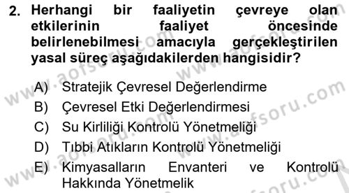 CBS Standartları ve Temel Mevzuat Dersi 2018 - 2019 Yılı 3 Ders Sınav Soruları 2. Soru