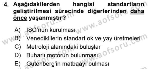 CBS Standartları ve Temel Mevzuat Dersi 2018 - 2019 Yılı 3 Ders Sınav Soruları 4. Soru