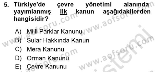 CBS Standartları ve Temel Mevzuat Dersi 2018 - 2019 Yılı 3 Ders Sınav Soruları 5. Soru