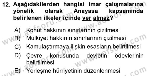 CBS Standartları ve Temel Mevzuat Dersi 2018 - 2019 Yılı (Vize) Ara Sınav Soruları 12. Soru