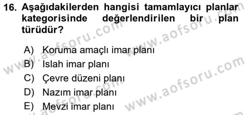 CBS Standartları ve Temel Mevzuat Dersi 2018 - 2019 Yılı (Vize) Ara Sınav Soruları 16. Soru