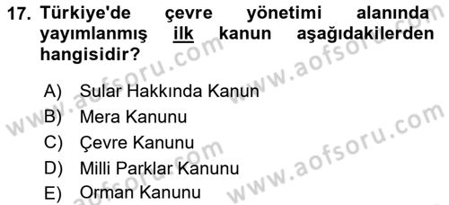 CBS Standartları ve Temel Mevzuat Dersi 2018 - 2019 Yılı (Vize) Ara Sınav Soruları 17. Soru