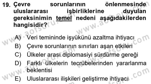 CBS Standartları ve Temel Mevzuat Dersi 2018 - 2019 Yılı (Vize) Ara Sınav Soruları 19. Soru
