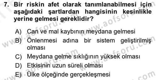 CBS Standartları ve Temel Mevzuat Dersi 2018 - 2019 Yılı (Vize) Ara Sınav Soruları 7. Soru