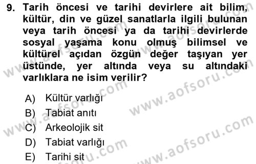 CBS Standartları ve Temel Mevzuat Dersi 2018 - 2019 Yılı (Vize) Ara Sınav Soruları 9. Soru