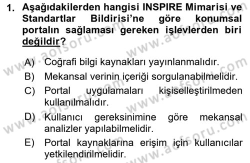 CBS Standartları ve Temel Mevzuat Dersi 2018 - 2019 Yılı (Final) Dönem Sonu Sınav Soruları 1. Soru
