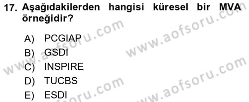 CBS Standartları ve Temel Mevzuat Dersi 2018 - 2019 Yılı (Final) Dönem Sonu Sınav Soruları 17. Soru