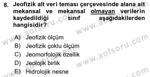 CBS Standartları ve Temel Mevzuat Dersi 2018 - 2019 Yılı (Final) Dönem Sonu Sınav Soruları 8. Soru