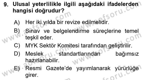 CBS Standartları ve Temel Mevzuat Dersi 2018 - 2019 Yılı (Final) Dönem Sonu Sınav Soruları 9. Soru