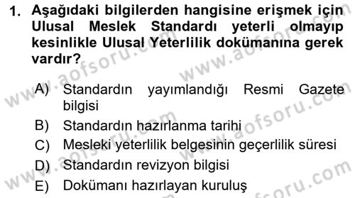 CBS Standartları ve Temel Mevzuat Dersi 2018 - 2019 Yılı Yaz Okulu Sınav Soruları 1. Soru