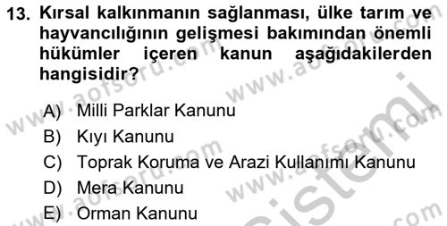 CBS Standartları ve Temel Mevzuat Dersi 2018 - 2019 Yılı Yaz Okulu Sınav Soruları 13. Soru