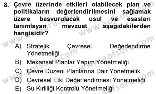 CBS Standartları ve Temel Mevzuat Dersi 2018 - 2019 Yılı Yaz Okulu Sınav Soruları 8. Soru