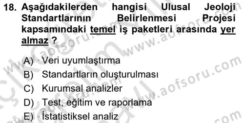 CBS Standartları ve Temel Mevzuat Dersi 2020 - 2021 Yılı Yaz Okulu Sınav Soruları 18. Soru