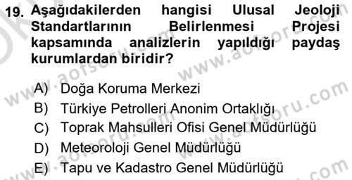 CBS Standartları ve Temel Mevzuat Dersi 2020 - 2021 Yılı Yaz Okulu Sınav Soruları 19. Soru