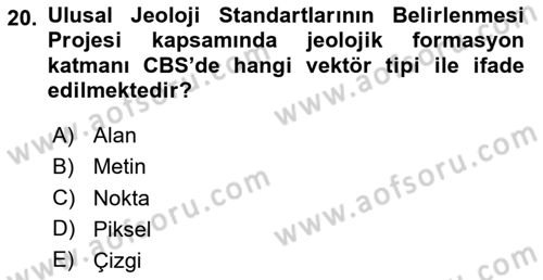 CBS Standartları ve Temel Mevzuat Dersi 2020 - 2021 Yılı Yaz Okulu Sınav Soruları 20. Soru
