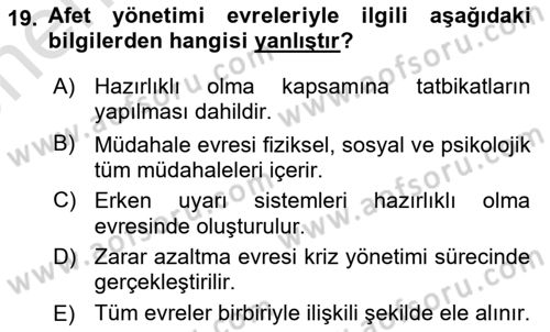 CBS Standartları ve Temel Mevzuat Dersi 2021 - 2022 Yılı (Vize) Ara Sınav Soruları 19. Soru