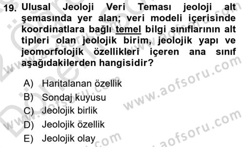 CBS Standartları ve Temel Mevzuat Dersi 2021 - 2022 Yılı (Final) Dönem Sonu Sınav Soruları 19. Soru