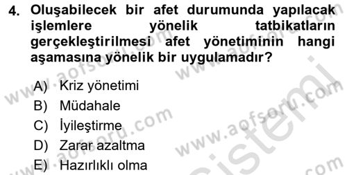 CBS Standartları ve Temel Mevzuat Dersi 2021 - 2022 Yılı (Final) Dönem Sonu Sınav Soruları 4. Soru