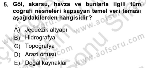 CBS Standartları ve Temel Mevzuat Dersi 2021 - 2022 Yılı (Final) Dönem Sonu Sınav Soruları 5. Soru
