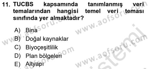 CBS Standartları ve Temel Mevzuat Dersi 2021 - 2022 Yılı Yaz Okulu Sınav Soruları 11. Soru