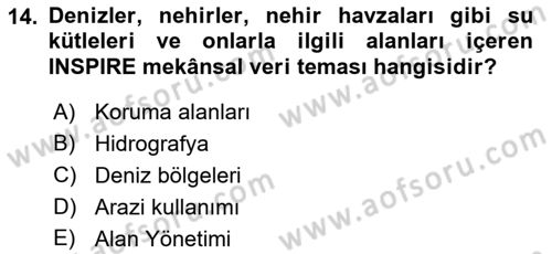 CBS Standartları ve Temel Mevzuat Dersi 2021 - 2022 Yılı Yaz Okulu Sınav Soruları 14. Soru
