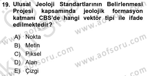 CBS Standartları ve Temel Mevzuat Dersi 2021 - 2022 Yılı Yaz Okulu Sınav Soruları 19. Soru