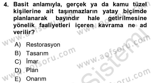 CBS Standartları ve Temel Mevzuat Dersi 2021 - 2022 Yılı Yaz Okulu Sınav Soruları 4. Soru