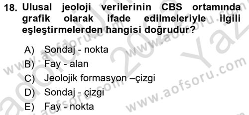 CBS Standartları ve Temel Mevzuat Dersi 2022 - 2023 Yılı Yaz Okulu Sınav Soruları 18. Soru