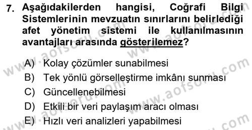 CBS Standartları ve Temel Mevzuat Dersi 2022 - 2023 Yılı Yaz Okulu Sınav Soruları 7. Soru
