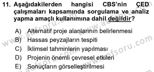 CBS Standartları ve Temel Mevzuat Dersi 2023 - 2024 Yılı (Vize) Ara Sınav Soruları 11. Soru