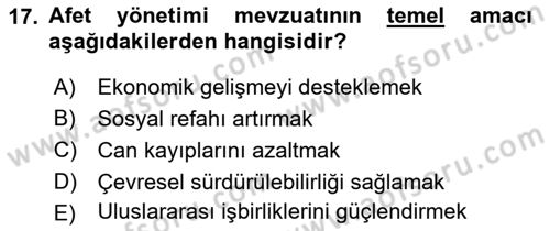 CBS Standartları ve Temel Mevzuat Dersi 2023 - 2024 Yılı (Vize) Ara Sınav Soruları 17. Soru