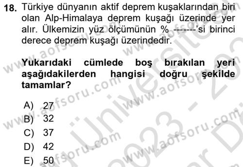 CBS Standartları ve Temel Mevzuat Dersi 2023 - 2024 Yılı (Vize) Ara Sınav Soruları 18. Soru