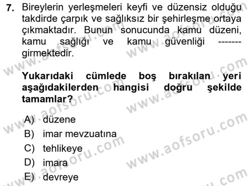 CBS Standartları ve Temel Mevzuat Dersi 2023 - 2024 Yılı (Vize) Ara Sınav Soruları 7. Soru