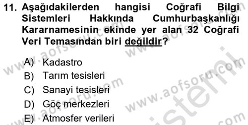 CBS Standartları ve Temel Mevzuat Dersi 2023 - 2024 Yılı (Final) Dönem Sonu Sınav Soruları 11. Soru