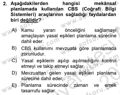 CBS Standartları ve Temel Mevzuat Dersi 2023 - 2024 Yılı (Final) Dönem Sonu Sınav Soruları 2. Soru