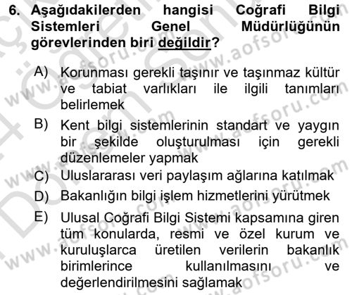 CBS Standartları ve Temel Mevzuat Dersi 2023 - 2024 Yılı (Final) Dönem Sonu Sınav Soruları 6. Soru