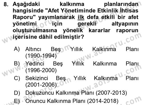 CBS Standartları ve Temel Mevzuat Dersi 2023 - 2024 Yılı (Final) Dönem Sonu Sınav Soruları 8. Soru