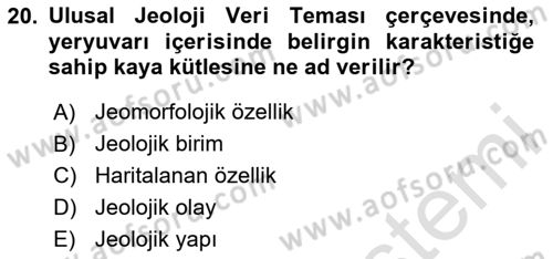 CBS Standartları ve Temel Mevzuat Dersi 2023 - 2024 Yılı Yaz Okulu Sınav Soruları 20. Soru