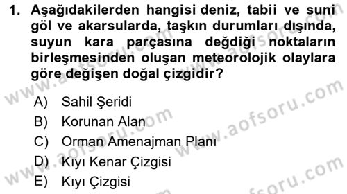 CBS Standartları ve Temel Mevzuat Dersi 2024 - 2025 Yılı (Vize) Ara Sınav Soruları 1. Soru