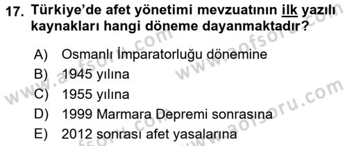 CBS Standartları ve Temel Mevzuat Dersi 2024 - 2025 Yılı (Vize) Ara Sınav Soruları 17. Soru