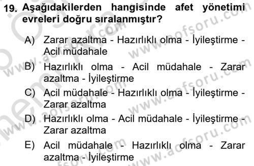 CBS Standartları ve Temel Mevzuat Dersi 2024 - 2025 Yılı (Vize) Ara Sınav Soruları 19. Soru