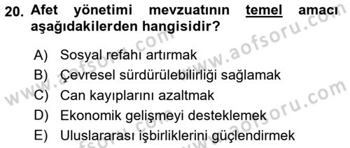 CBS Standartları ve Temel Mevzuat Dersi 2024 - 2025 Yılı (Vize) Ara Sınav Soruları 20. Soru