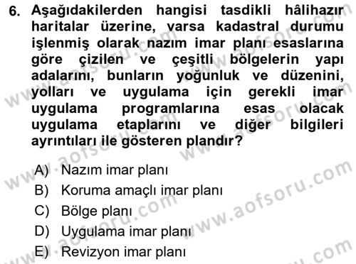 CBS Standartları ve Temel Mevzuat Dersi 2024 - 2025 Yılı (Vize) Ara Sınav Soruları 6. Soru