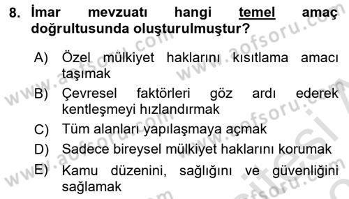 CBS Standartları ve Temel Mevzuat Dersi 2024 - 2025 Yılı (Vize) Ara Sınav Soruları 8. Soru