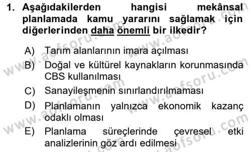 CBS Standartları ve Temel Mevzuat Dersi 2024 - 2025 Yılı (Final) Dönem Sonu Sınav Soruları 1. Soru