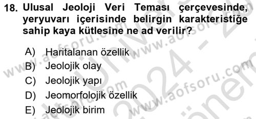 CBS Standartları ve Temel Mevzuat Dersi 2024 - 2025 Yılı (Final) Dönem Sonu Sınav Soruları 18. Soru